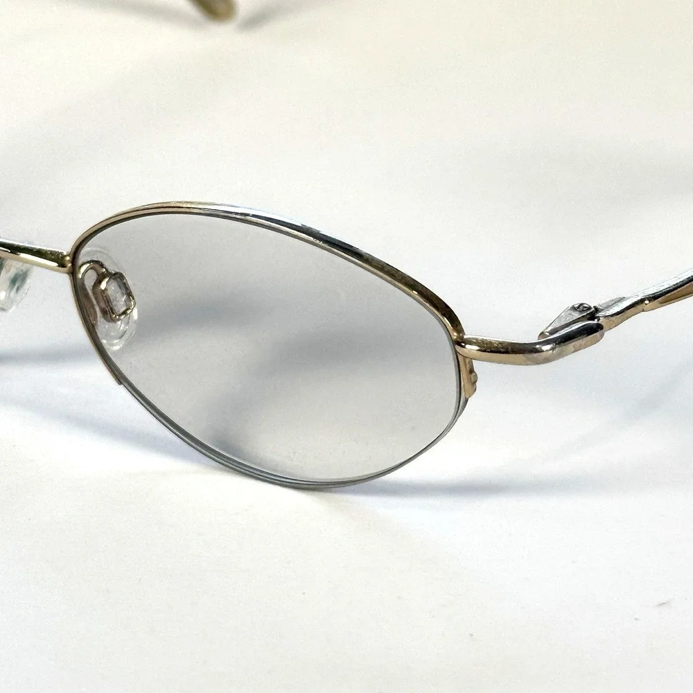 Lauren Hutton L087 Eyeglasses Frame Only 48-18-135 Gold Metal Oval Womens‎